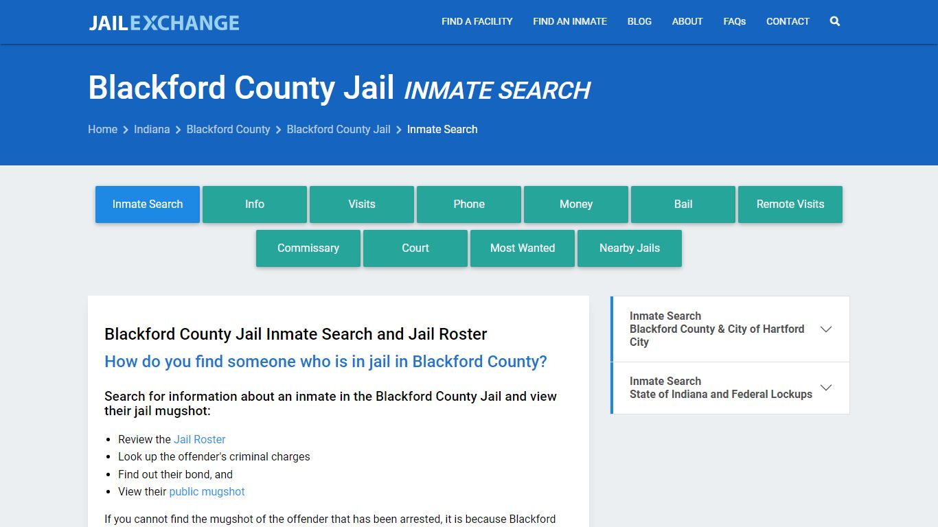 Inmate Search: Roster & Mugshots - Blackford County Jail, IN